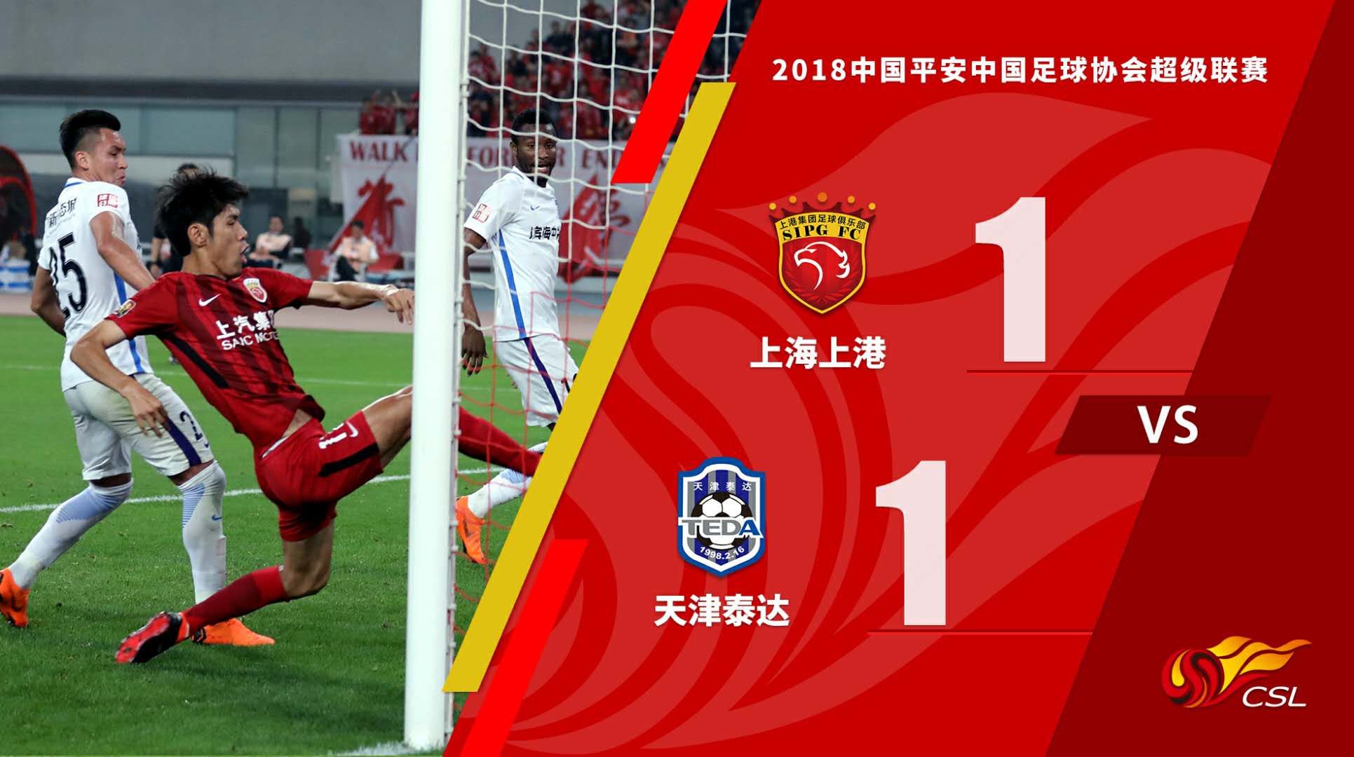 上港客场战平天津泰达,继续排名第二 上港客场战平天津泰达,继续排名第二